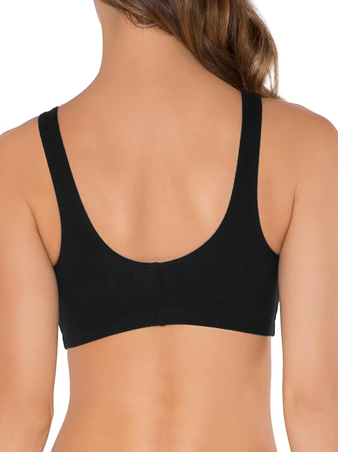 Fruit of the Loom Women's 96014PK Comfort Cotton Blend Front Close Sports Bra 2 Pack