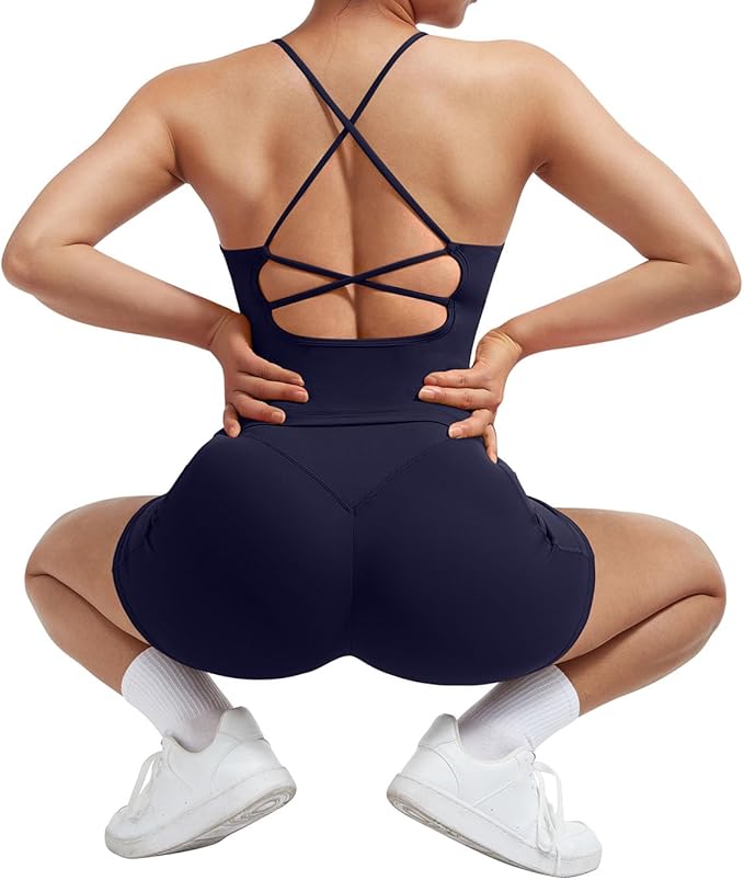 SUUKSESS Women 2 Piece Workout Sets Padded Tank Tops Tummy Control Leggings Gym Outfits