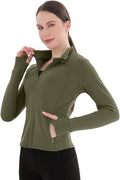 Women's Thermal Yoga Jacket - Thick Warm Full Zip Long Sleeve for Running Gym, Fleece Lined for Cold Weather Winter