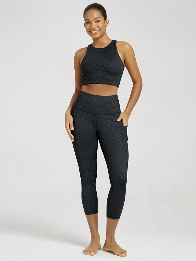 ODODOS Women's High Waisted Yoga Leggings with Pockets, Tummy Control Non See Through Workout Athletic Running Yoga Pants