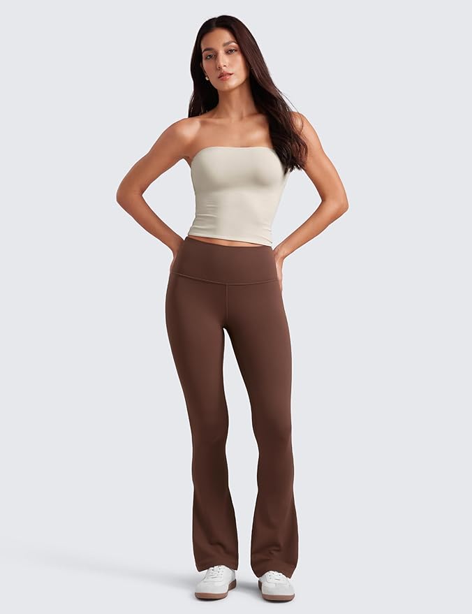 CRZ YOGA Butterluxe Mini Flared Leggings 30"/31.5"/33'' - High Waist Bootcut Casual Lounge Women Yoga Pants with Pocket