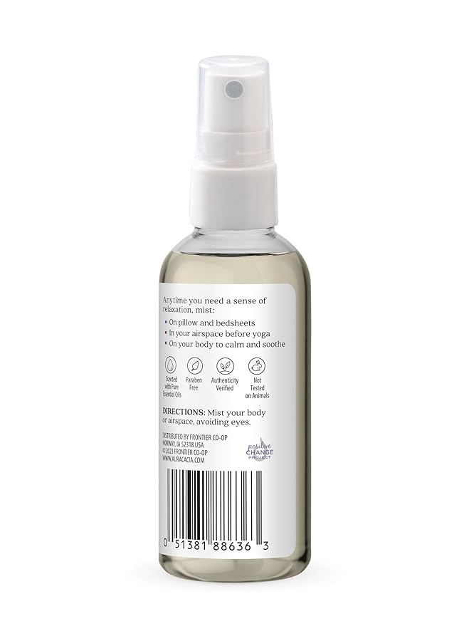 Aura Cacia Relaxing Lavender Aromatherapy Mist,4-Ounce,Lavender Pure Essential Oils,Sweet & Floral Aroma,(Pack of 2)