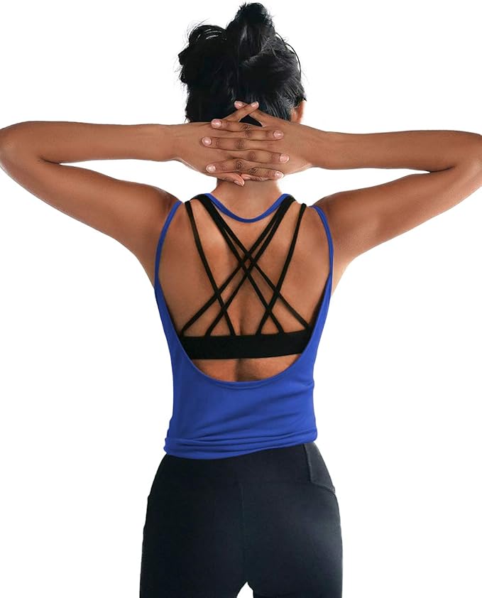 OYANUS Womens Summer Workout Tops Sexy Backless Yoga Shirts Open Back Activewear Running Sports Gym Tank Tops