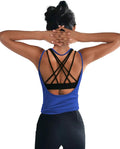 OYANUS Womens Summer Workout Tops Sexy Backless Yoga Shirts Open Back Activewear Running Sports Gym Tank Tops