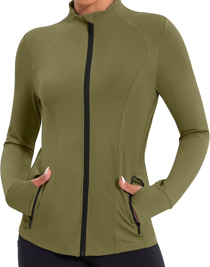 Workout Jackets for Women Lightweight Running Sweat Jackets Full Zip Up Exercise Yoga Athletic Clothes with Pockets