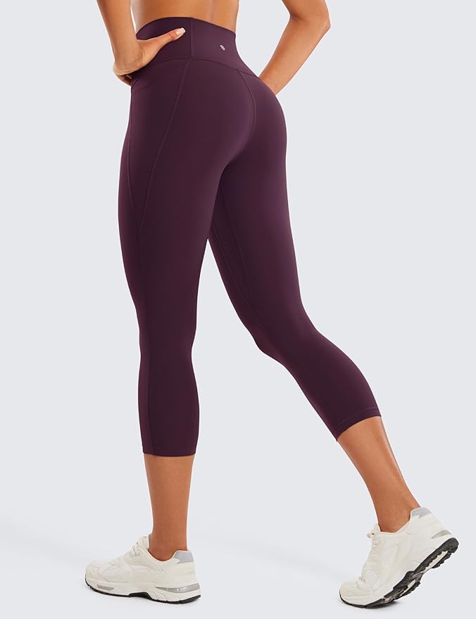 CRZ YOGA Butterluxe Workout Capri Leggings Pockets 21" - High Waisted Gym Athletic Womens Crop Yoga