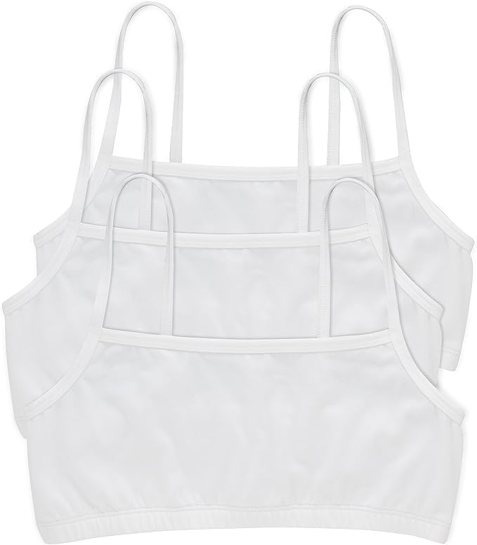 Hanes Women's String Bralette Pack, 3-Pack, Cotton Sports Bralette Bras for Women, Solid or Assorted Wireless Bras