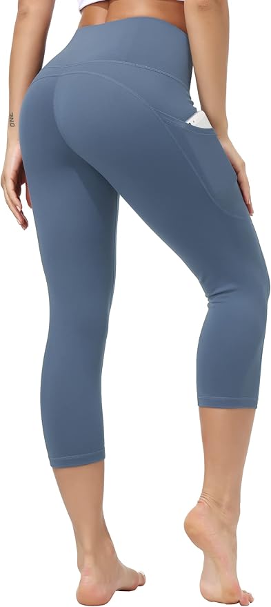 Dragon Fit High Waist Yoga Leggings with 3 Pockets,Tummy Control Workout Running 4 Way Stretch Yoga Pants