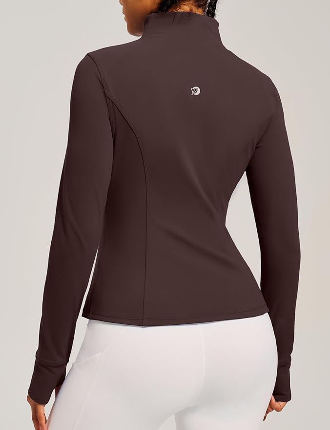 IUGA Women's Workout Jackets BBL Running Athletic Jackets Lightweight Full Zip Up Slim Fit for Women with Thumb Holes