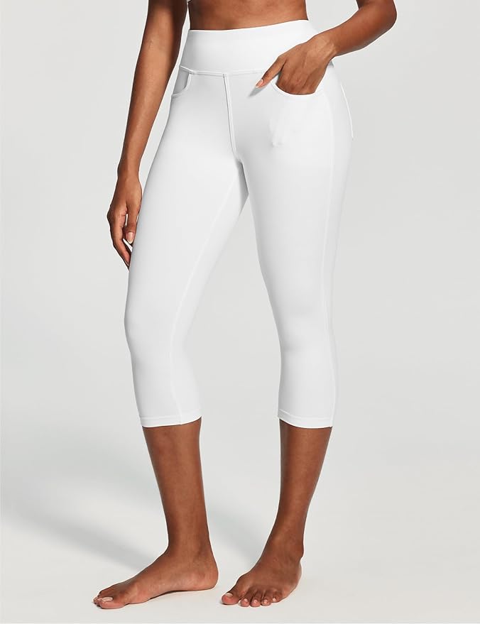 IUGA High Waisted Yoga Pants for Women with Pockets Capri Leggings for Women Workout Leggings for Women Yoga Capris