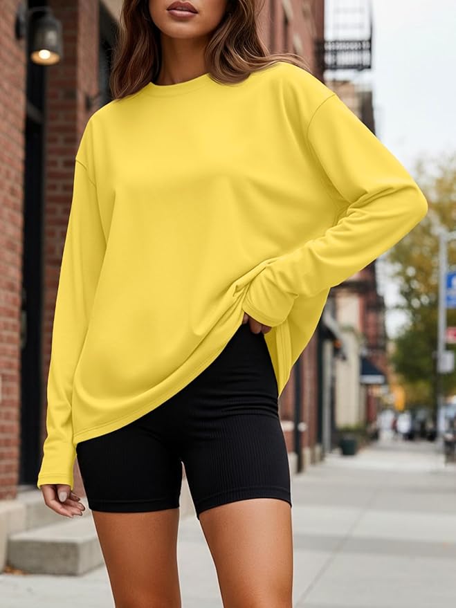Trendy Queen Womens Spring Tops Oversized Long Sleeve T Shirts 2026 Basic Tee Fall Casual Workout Y2K Clothes