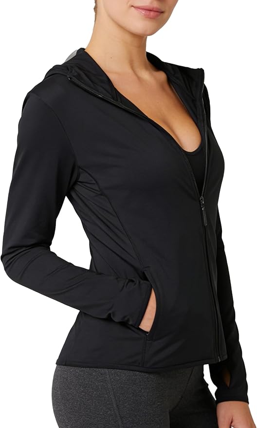 Women's UPF 50+ Sun Protection Hoodie Jacket with Pockets Lightweight Zip Up Sun Cover Up Shirt Athletic Jacket