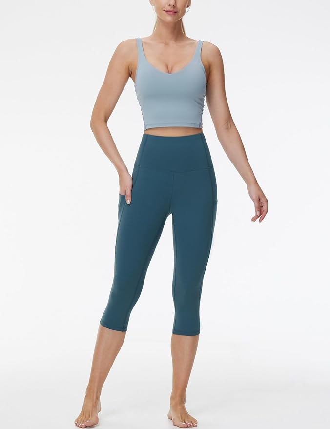 Dragon Fit High Waist Yoga Leggings with 3 Pockets,Tummy Control Workout Running 4 Way Stretch Yoga Pants