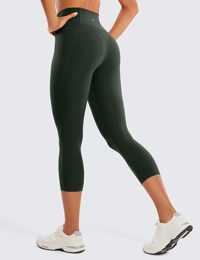 CRZ YOGA Butterluxe Workout Capri Leggings Pockets 21" - High Waisted Gym Athletic Womens Crop Yoga