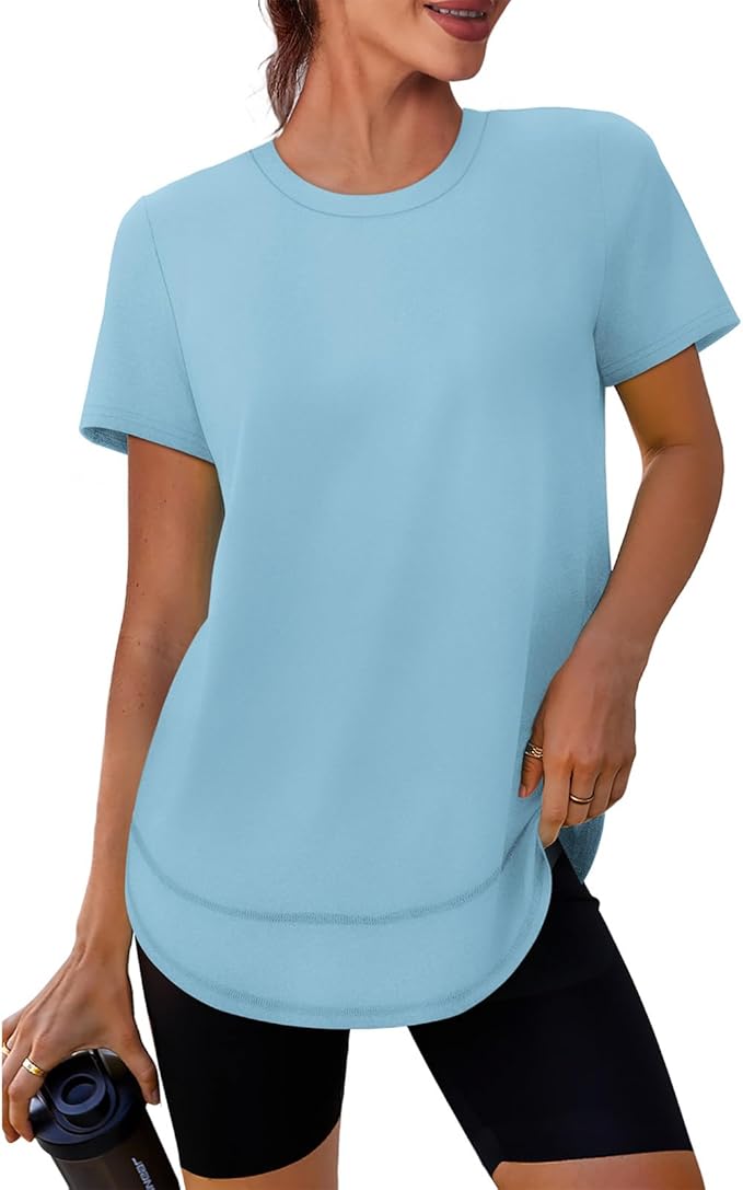 XIEERDUO Womens Workout Tops Short Sleeve Shirts Quick Dry Outfits for Hiking Running S-3XL