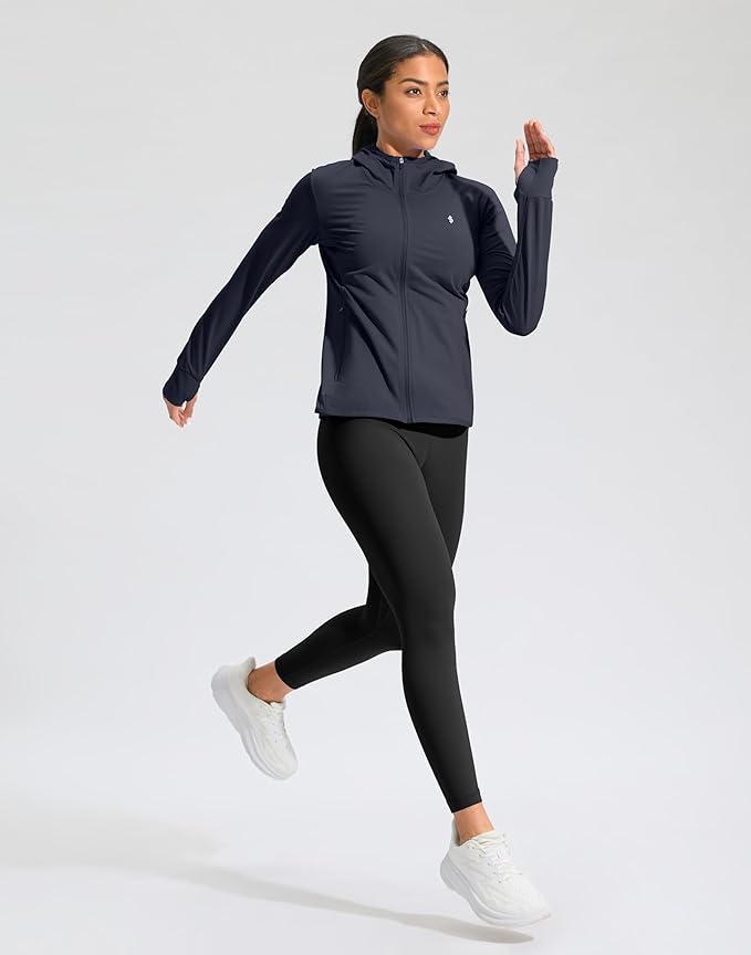 Soothfeel Women's UPF 50+ Sun Protection Hoodie Jacket Lightweight Long Sleeve Sun Shirt for Women with Pocket Hiking Outdoor
