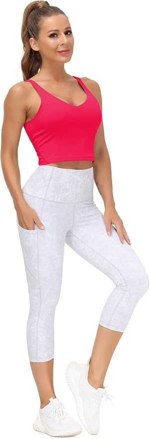 THE GYM PEOPLE Womens' Sports Bra Longline Wirefree Padded with Medium Support