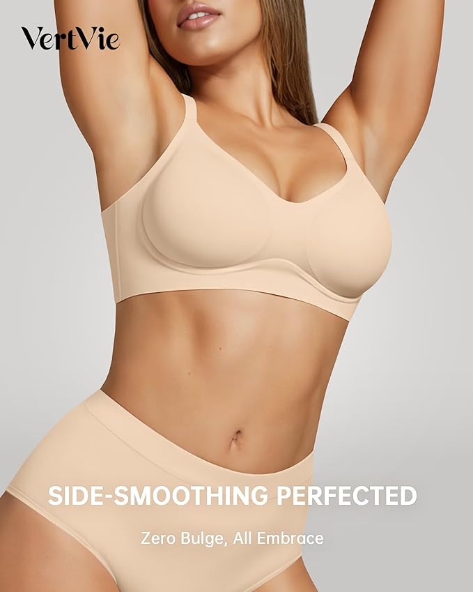 Vertvie Womens Seamless Jelly Bras No Underwire Comfort Push Up Bras Buttery Soft Wireless Bralette Full Coverage Sports Bra