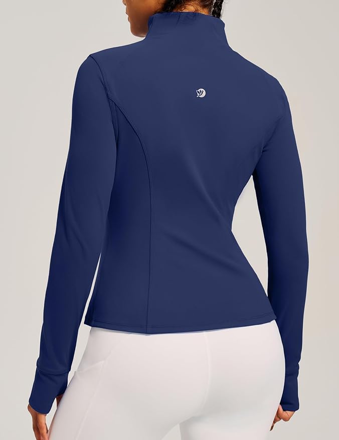 IUGA Women's Workout Jackets BBL Running Athletic Jackets Lightweight Full Zip Up Slim Fit for Women with Thumb Holes