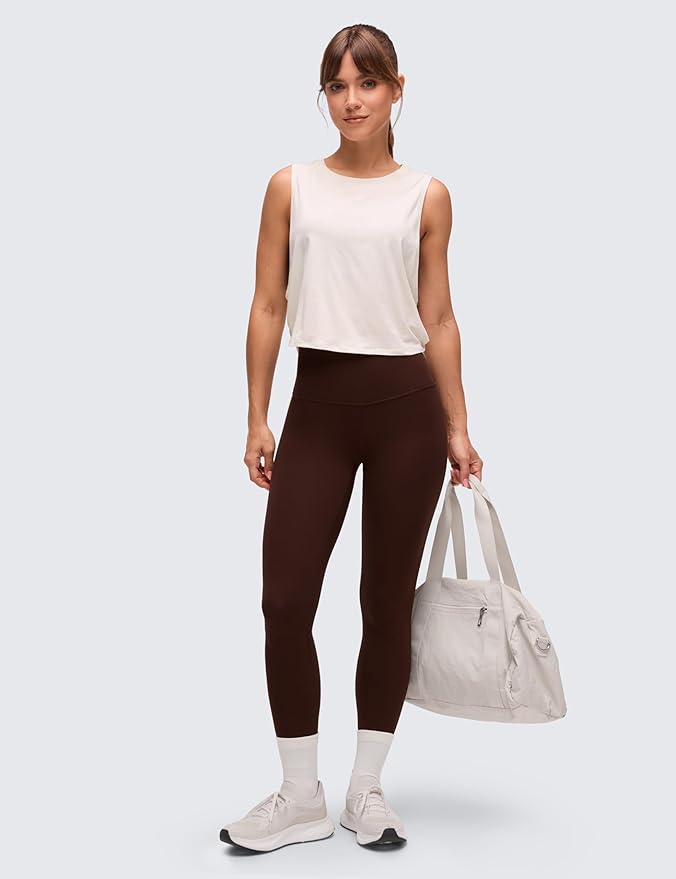 CRZ YOGA Pima Cotton Large Armhole Tank Tops for Women - Workout Sport Athletic Yoga Running Gym Loose Crop Sleeveless Shirts