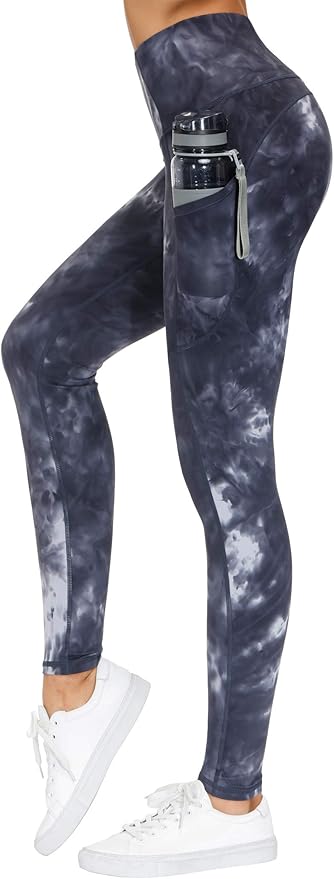 THE GYM PEOPLE Thick High Waist Yoga Pants with Pockets, Tummy Control Workout Running Yoga Leggings for Women