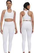 Workout Sets for Women 2 Piece High Waisted Seamless Leggings with Padded Stretchy Sports Bra Sets Gym Clothes