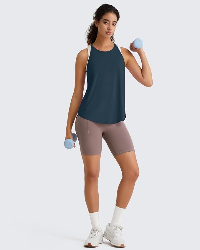G4Free Workout Athletic Tank Tops for Women Racerback Lightweight Gym Pilates Y-Back Loose Fit Running Tanks Top