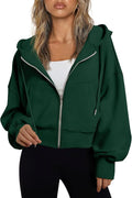 Trendy Queen Hoodies for Women Full Zip Up Cropped Sweatshirts Jackets Casual Comfy Gym Tops Fall Outfits Winter Clothes 2026
