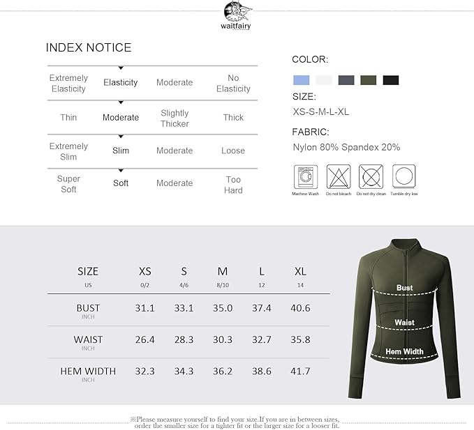 Waitfairy Zip Up Jackets for Women Yoga Gym Top Running Workout Jackets for Woman Track Jacket Women with Thumb Holes