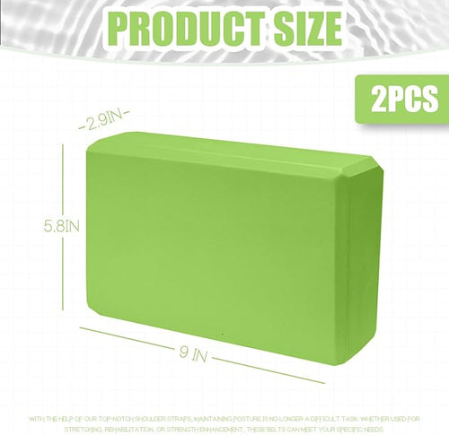2 Pcs Yoga Blocks, 9"x6"x3" Foam Blocks Yoga Props for Pilates Stretching and Meditation Exercise Blocks Lightweight Yoga Essentials