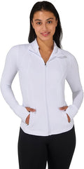 90 Degree By Reflex Full Zip Running Track Jacket Lightweight Athletic Slim Fit Jacket with Thumbholes
