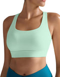 RUNNING GIRL High Impact Sports Bras for Women - Scoop Neck Strappy Sports Bra High Support Moulded Cup Workout Bra