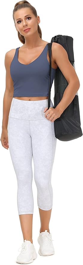 THE GYM PEOPLE Womens' Sports Bra Longline Wirefree Padded with Medium Support