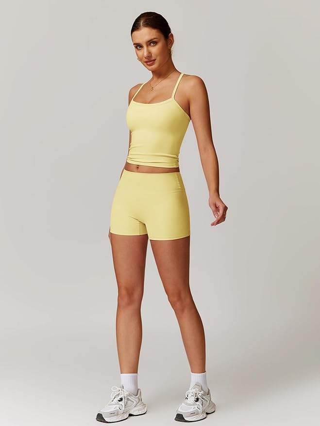 IMEKIS Women's Workout Sets 2 Piece Yoga Outfit High Waisted Biker Shorts Leggings Sports Bra Gym Fitness Clothes Tracksuit