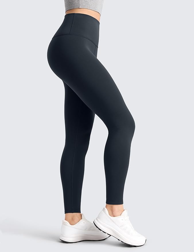 CRZ YOGA Matte Thermal Fleece Lined Leggings 28'' - Casual Lounge Workout Womens Yoga Full Length Pants Winter Warm