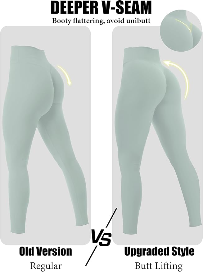 Olmlmt No Front Seam Workout Leggings for Women Tummy Control Butt Lifting Leggings Buttery Soft Gym Yoga Pants