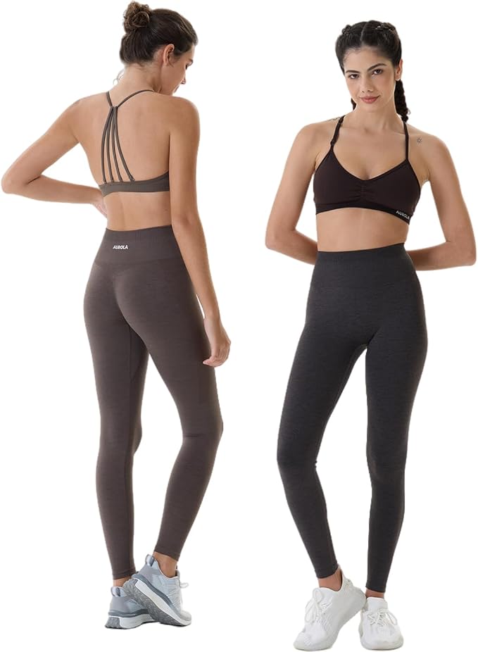 AUROLA Workout Leggings for Women Seamless Scrunch Tights Tummy Control Gym Fitness Girl Sport Active Yoga Pants