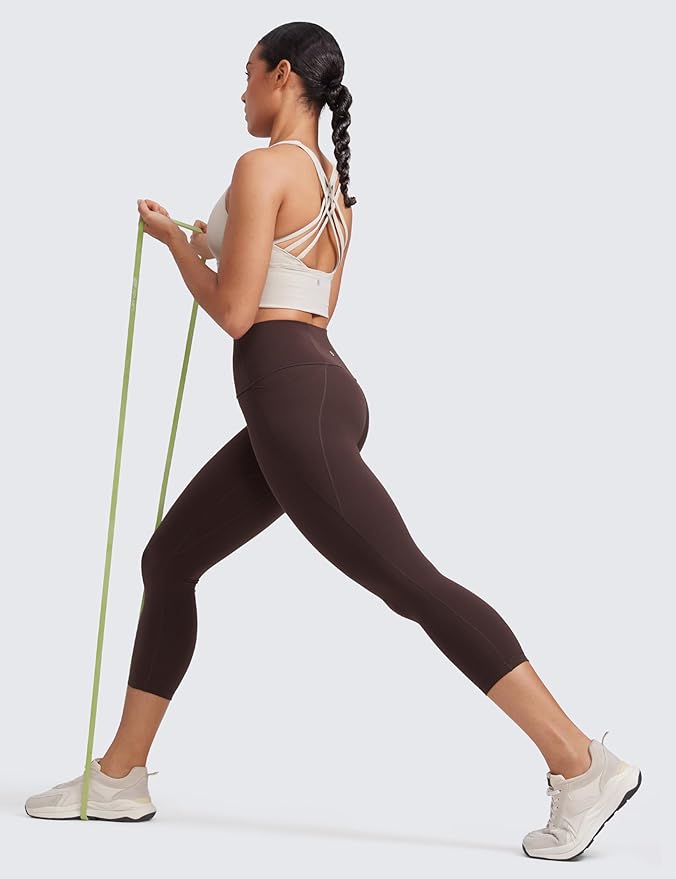 CRZ YOGA Butterluxe Workout Capri Leggings Pockets 21" - High Waisted Gym Athletic Womens Crop Yoga
