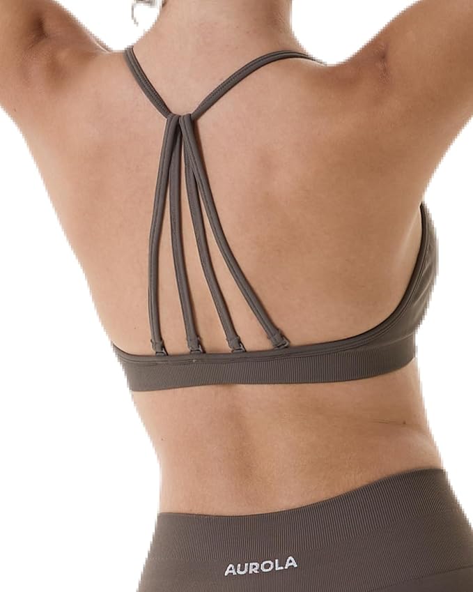 AUROLA Mercury Workout Sports Bras Women Athletic Removable Padded Backless Strapy Minimal Crop Top