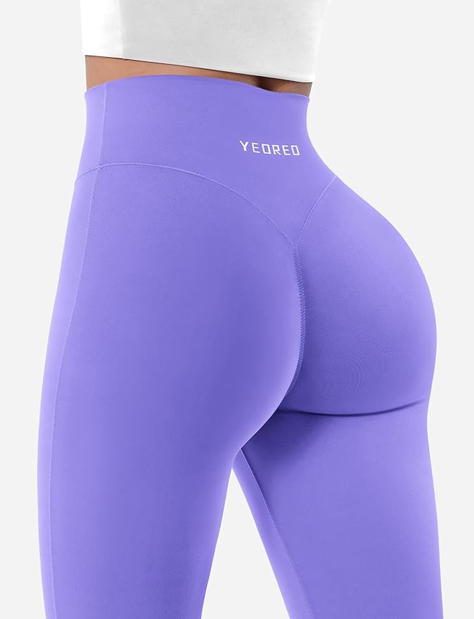 YEOREO Women's Mini Flared Workout High Waist No Front Seam Yoga Legging Pants