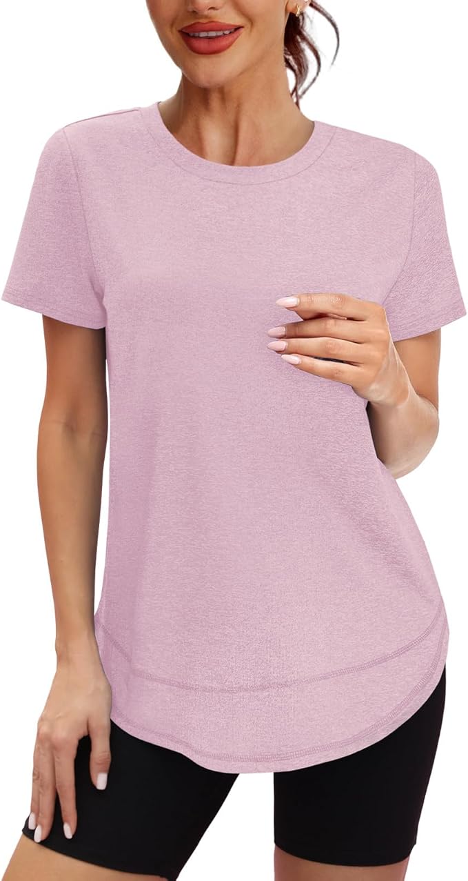XIEERDUO Womens Workout Tops Short Sleeve Shirts Quick Dry Outfits for Hiking Running S-3XL