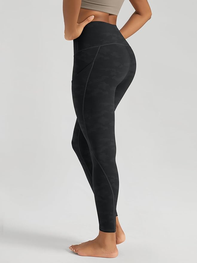ODODOS Women's High Waisted Yoga Leggings with Pockets, Tummy Control Non See Through Workout Athletic Running Yoga Pants