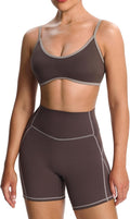 Aoxjox Women's Color Block Workout Sports Bras Fitness Lexi Lined Strappy Bra Athletic Yoga Crop Tank