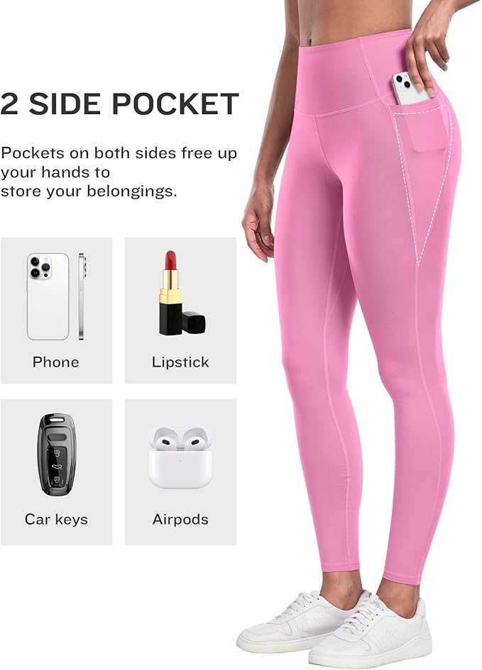 LZYVOO Leggings with Pockets for Women, 6 Packs Soft High Waisted Tummy Control Workout Yoga Pants