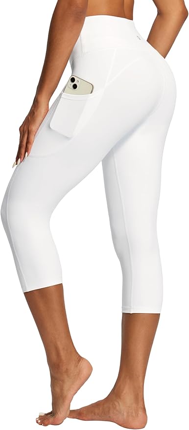 IUGA High Waisted Yoga Pants for Women with Pockets Capri Leggings for Women Workout Leggings for Women Yoga Capris