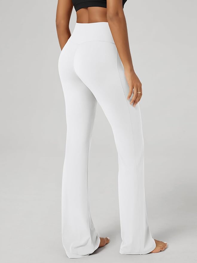 ODODOS Women's Powerful Tummy Control Flared Yoga Pants 2.0 High Waist Workout Bootcut Leggings with Inner Pocket- 29" / 31"