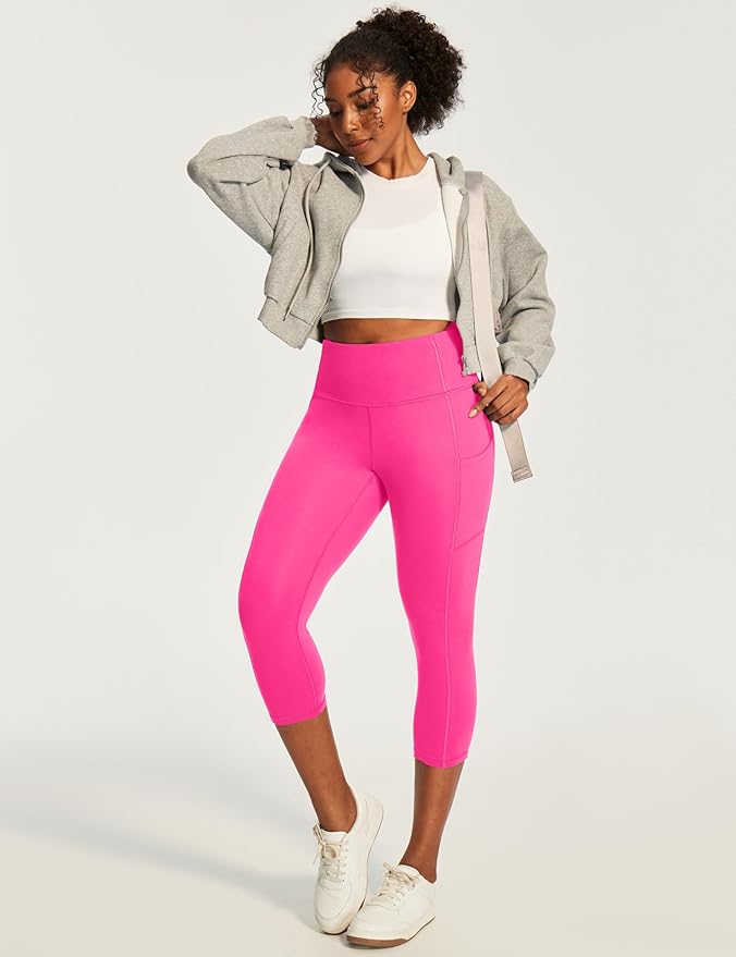 Ewedoos Capri Leggings for Women High Waisted Yoga Pants with Pockets for Women Tummy Control Workout Leggings Yoga Capris
