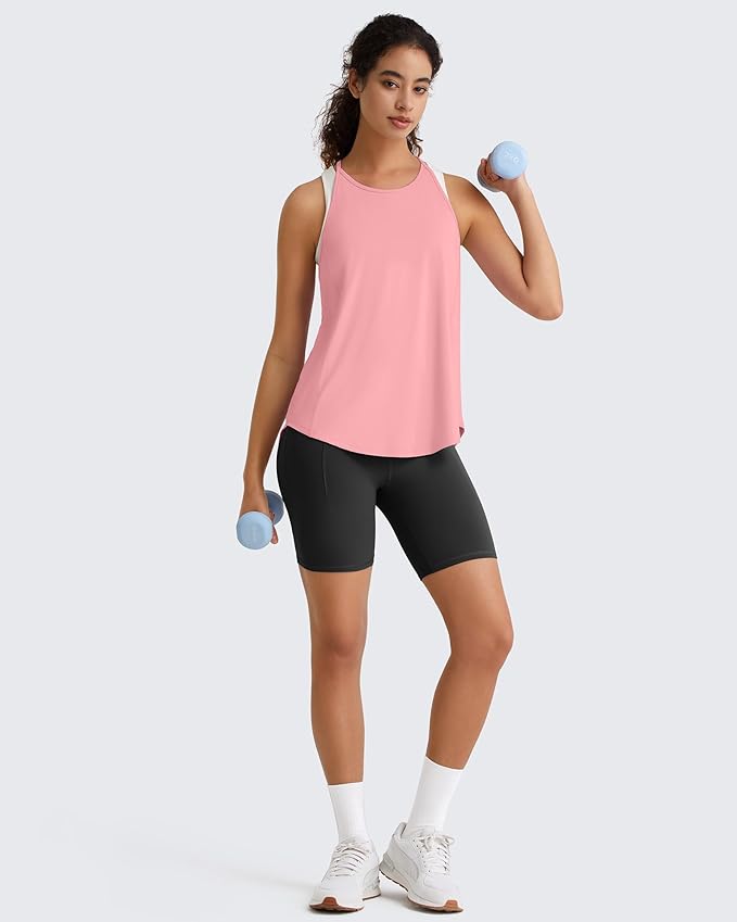 G4Free Workout Athletic Tank Tops for Women Racerback Lightweight Gym Pilates Y-Back Loose Fit Running Tanks Top