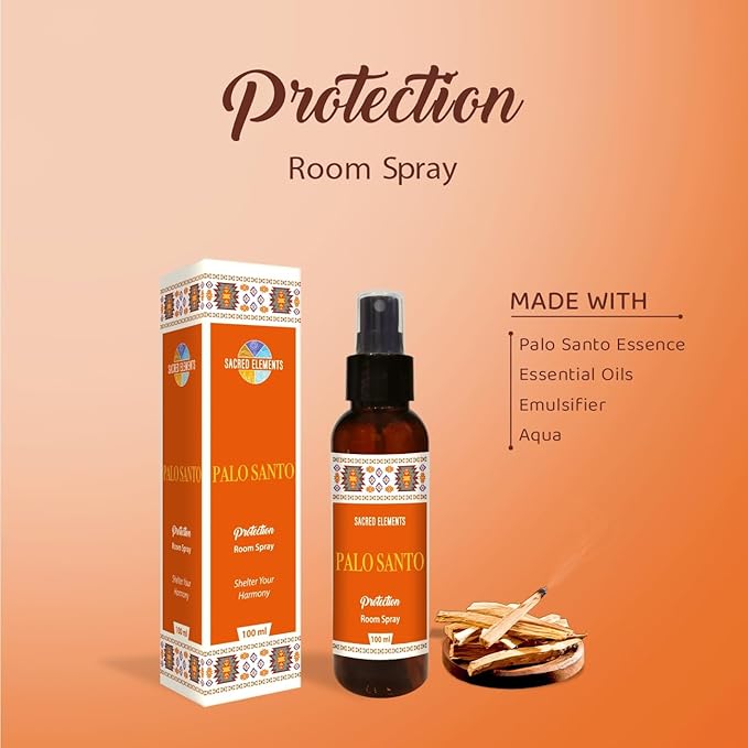Sacred Element's Palo Santo Room Spray | Natural Purifying Mist for Energy Clearing, Negativity Release, Spiritual Balance & Aromatherapy | 3.38 Fl Oz / 100ml Non-Toxic Air Freshener