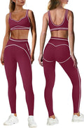 Nirovien Womens 2 Piece Workout Sets Athletic Yoga Sets Pilates Gym Outfits Butt Lifting Leggings and Sports Bra